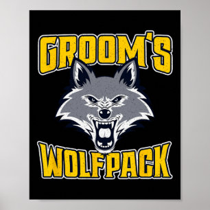 Funny Bachelor Party Groom's Wolfpack Wedding Part Poster