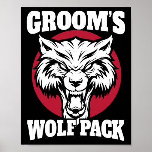 Funny Bachelor Party Groom's Wolfpack Wedding Part Poster