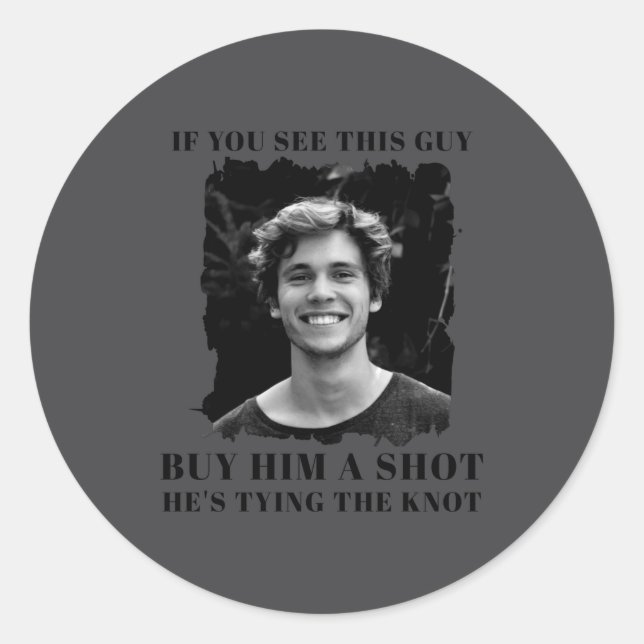 Funny Bachelor Party Mens  Classic Round Sticker (Front)