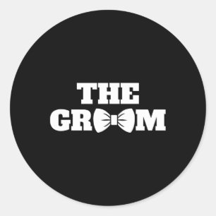 Funny Bachelor Party The Groom Wedding Party Men's Classic Round Sticker