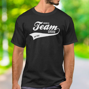 Funny Bachelor Team Groom Drinking Sports Logo T-Shirt