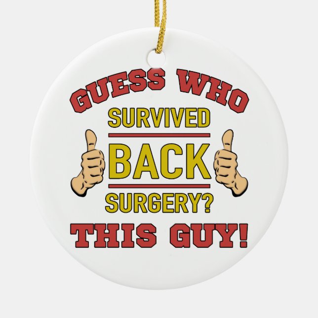 Funny Back Surgery Ceramic Tree Decoration (Front)