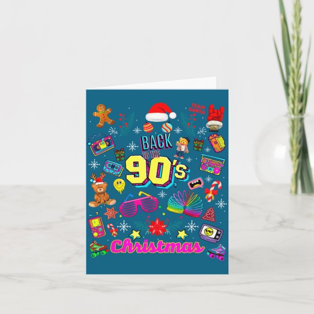 Funny Back To 90's Christmas Nostalgia Quotes Grap Card (Front)