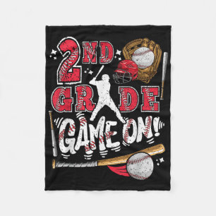 Funny Back To School 2nd Grade Baseball Game On Se Fleece Blanket