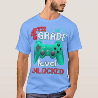 Funny Back To School 4th Grade Level Unlocked Vide T-Shirt