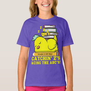 Funny Back to School Grade Name Sleeping Chicken T-Shirt