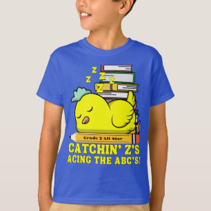 Funny Back to School Grade Name Sleeping Chicken T-Shirt