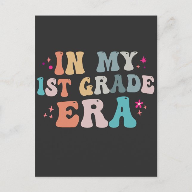 Funny Back to School In my 1st Grade Era Teacher   Postcard (Front)