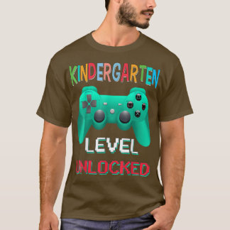 Funny Back To School Kindergarten Level Unlocked V T-Shirt