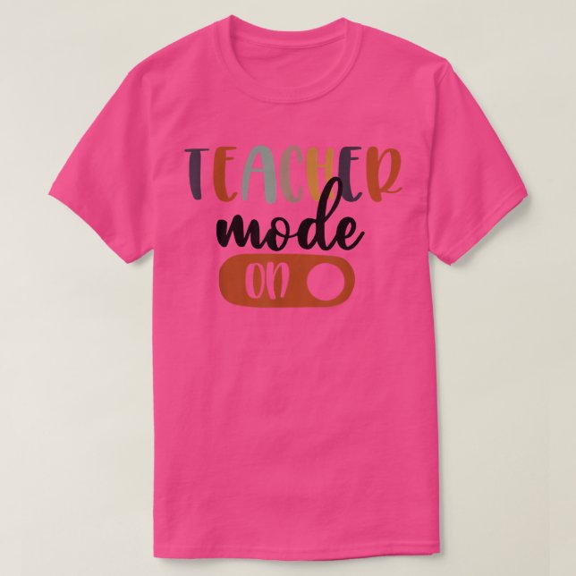 Funny Back To School Teacher Mode On Leopard First T-Shirt (Design Front)