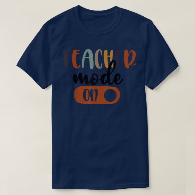 Funny Back To School Teacher Mode On Leopard First T-Shirt (Design Front)