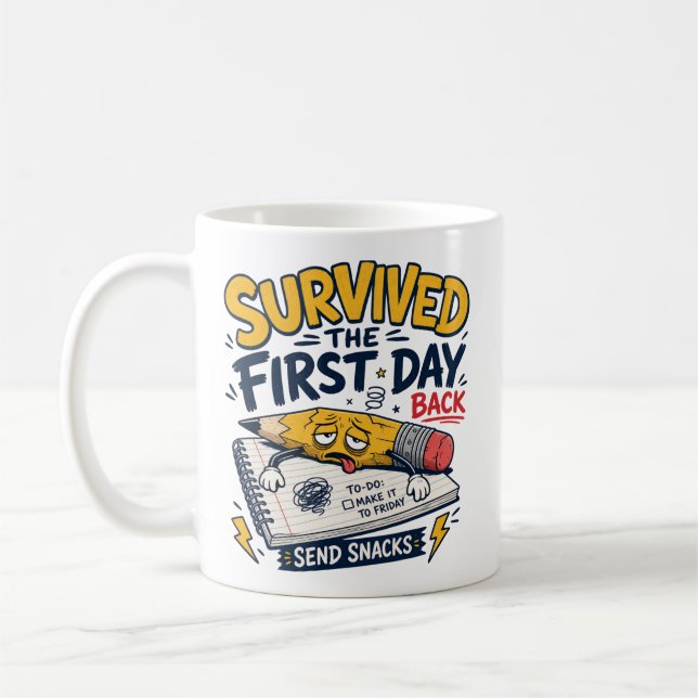 Funny Back to School Teacher Shirt Coffee Mug (Left)