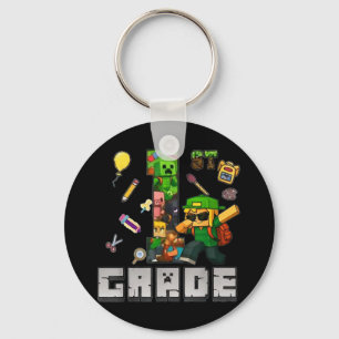 Funny Back To School Tee 1st Grade Dabbing Gamers  Key Ring