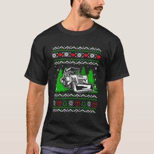 Funny Backhoe Xmas Unly Christmas T-Shirt