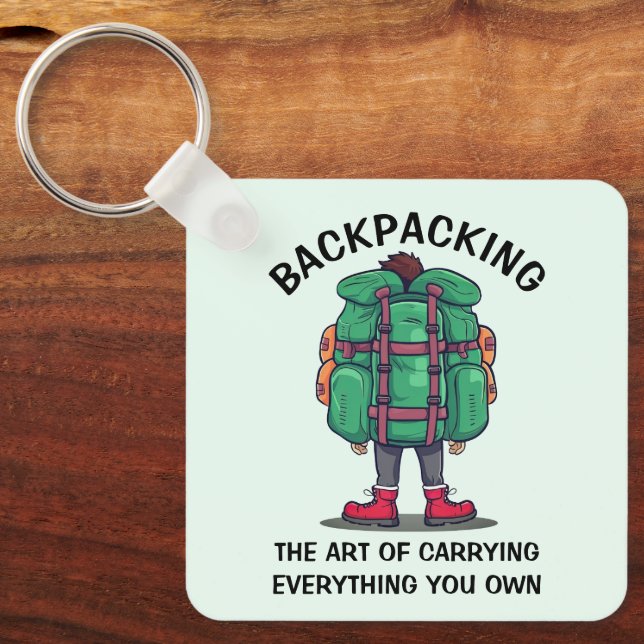 Funny Backpacking  Key Ring (Front)