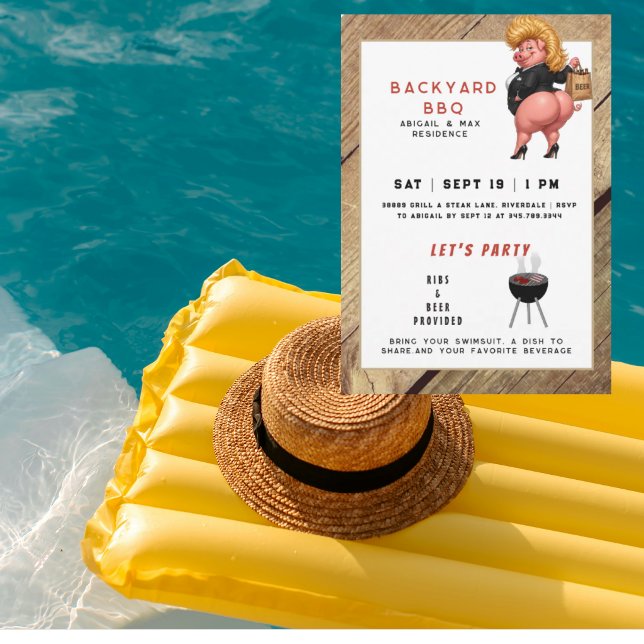 Funny Backyard BBq & Pool Party Invitation (Creator Uploaded)