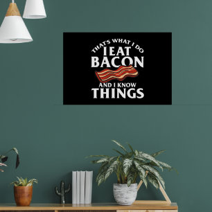 Funny Bacon Cured Pork Strips Meat Poster