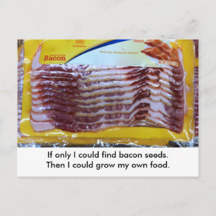 Funny Bacon Food Gardening Postcard.  Postcrossing Postcard