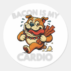 Funny Bacon Lover Retro Design Classic Round Sticker