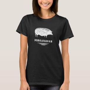 Funny Bacon Lover's Vintage Pig - Porkatarian T-Shirt