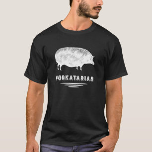 Funny Bacon Lover's Vintage Pig - Porkatarian T-Shirt