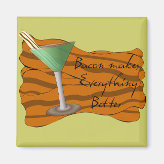 Funny Bacon Martini Magnet