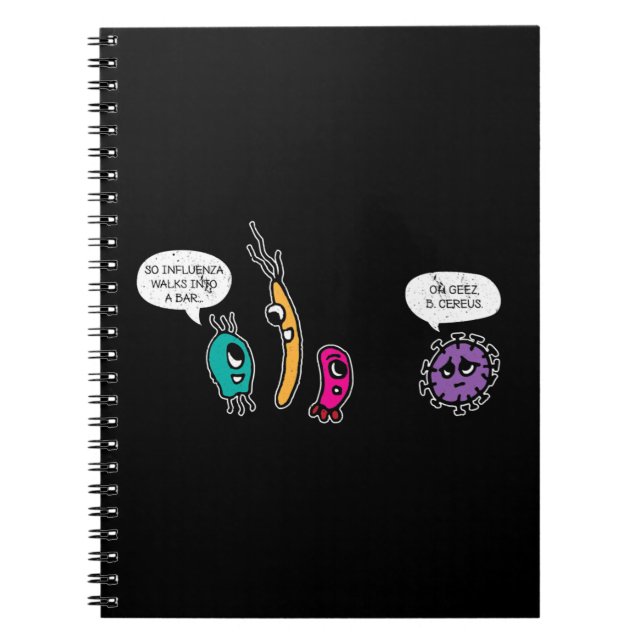 Funny Bacteria Pun Biology Science Biologist Notebook (Front)