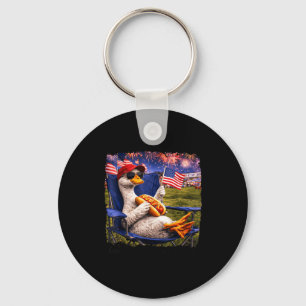 Funny bad day to be a hotdog goose 4th of july men key ring