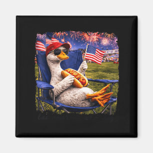Funny bad day to be a hotdog goose 4th of july men magnet