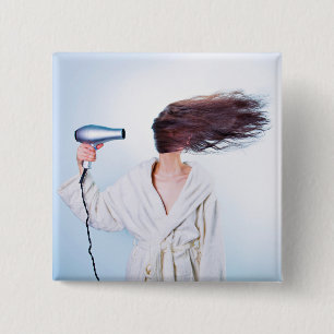Funny Bad Hair Day button