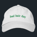 Funny Bad Hair Quote Trendy Unique Custom Lazy Embroidered Hat<br><div class="desc">Make a statement with this trendy embroidered baseball cap featuring a funny quote about bad hair days and a lazy vibe. The text and thread colour can be fully customised, making it the perfect accessory for those who love humour, casual style, and a laid-back approach to life. Great as a...</div>