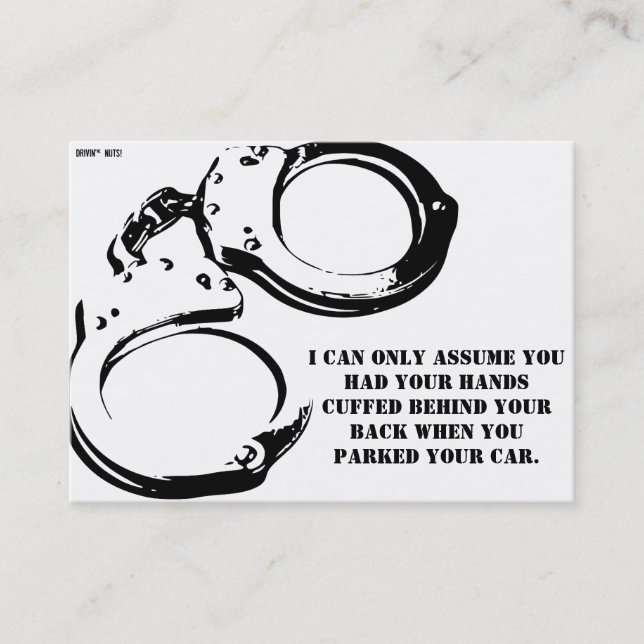 Funny Bad Parking Note Business Card (Front)