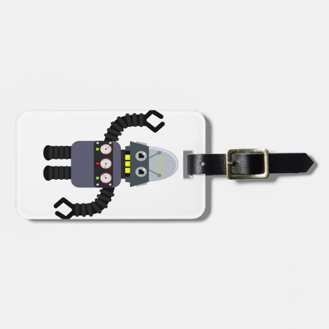 Funny bad robot luggage tag (Front Horizontal)