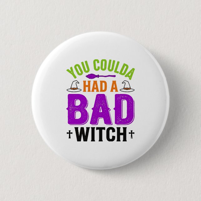 Funny Bad Witch Halloween Quote Vector Design_1 6 Cm Round Badge (Front)