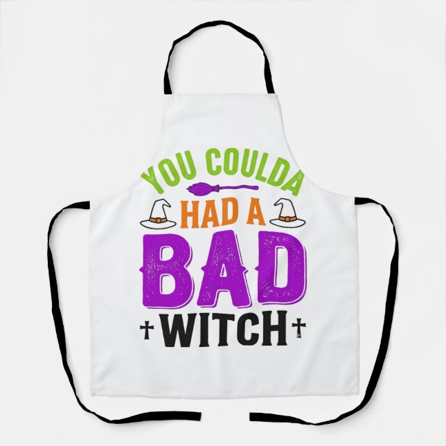 Funny Bad Witch Halloween Quote Vector Design_1 Apron (Front)