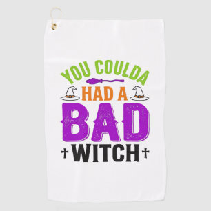 Funny Bad Witch Halloween Quote Vector Design_1 Golf Towel