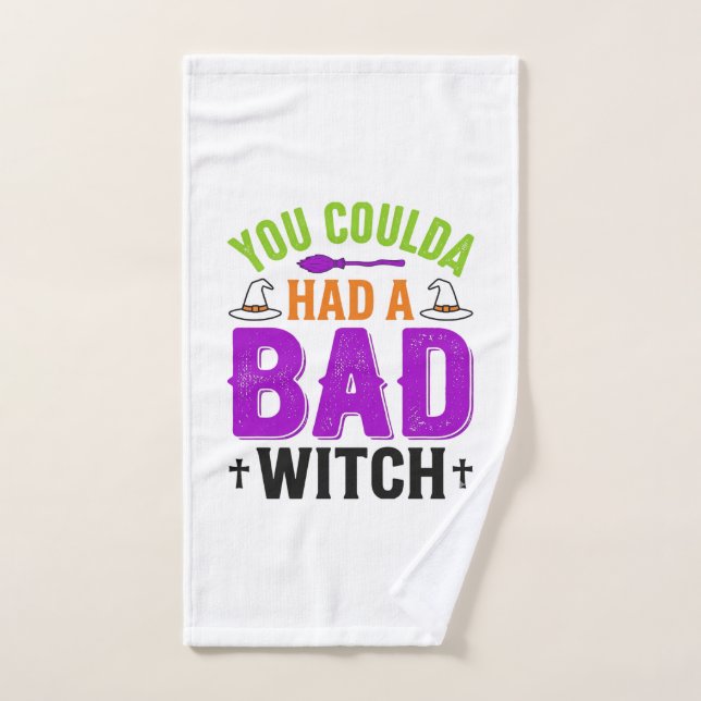 Funny Bad Witch Halloween Quote Vector Design_1 Hand Towel (Hand Towel)