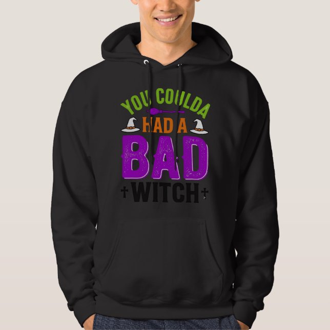 Funny Bad Witch Halloween Quote Vector Design_1 Hoodie (Front)