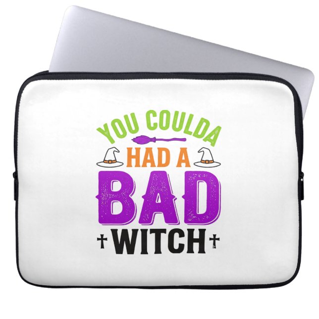 Funny Bad Witch Halloween Quote Vector Design_1 Laptop Sleeve (Front)