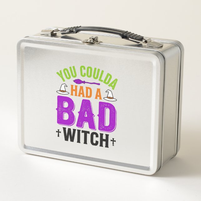Funny Bad Witch Halloween Quote Vector Design_1 Metal Lunch Box (Front)