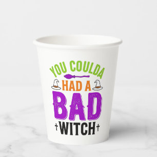 Funny Bad Witch Halloween Quote Vector Design_1 Paper Cups