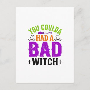 Funny Bad Witch Halloween Quote Vector Design_1 Postcard