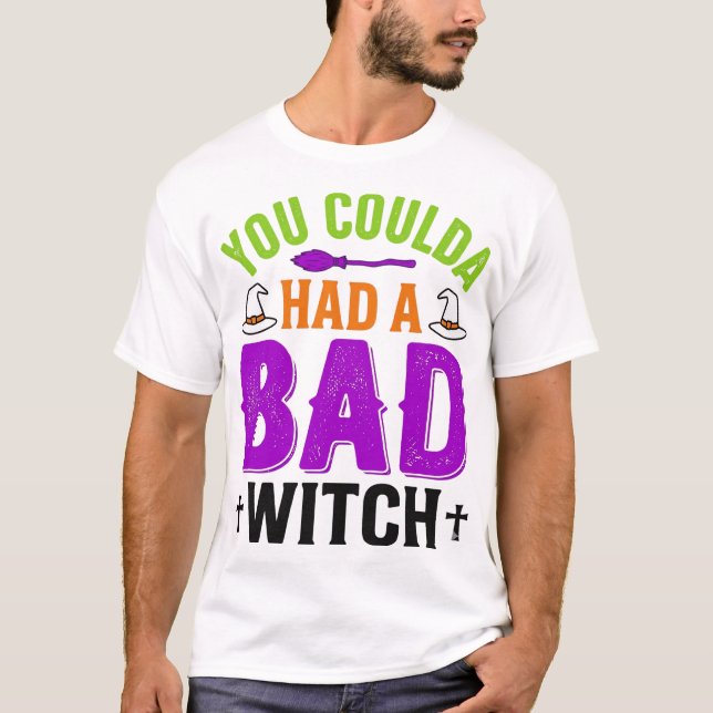 Funny Bad Witch Halloween Quote Vector Design_1 T-Shirt (Front)