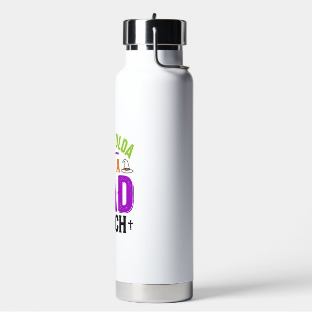 Funny Bad Witch Halloween Quote Vector Design_1 Water Bottle (Left)