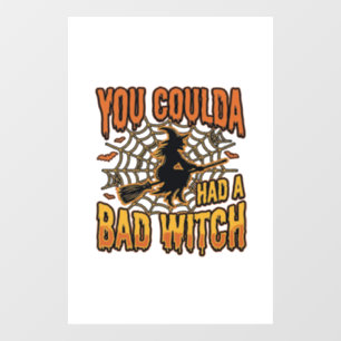 Funny Bad Witch Halloween Vintage Engraving Design