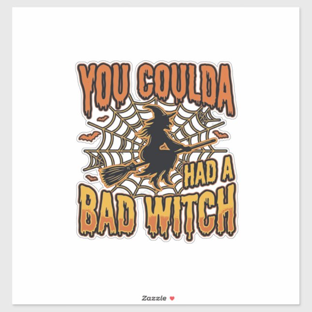 Funny Bad Witch Halloween Vintage Engraving Design (Sheet)