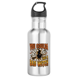 Funny Bad Witch Halloween Vintage Engraving Design 532 Ml Water Bottle