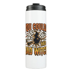 Funny Bad Witch Halloween Vintage Engraving Design Thermal Tumbler