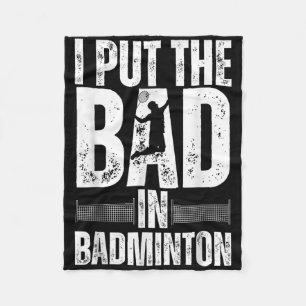 Funny Badminton Art For Men Women Shuttle Sport Pl Fleece Blanket