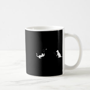 Funny Badminton Cat And Dog Design Apparel Kitten Coffee Mug